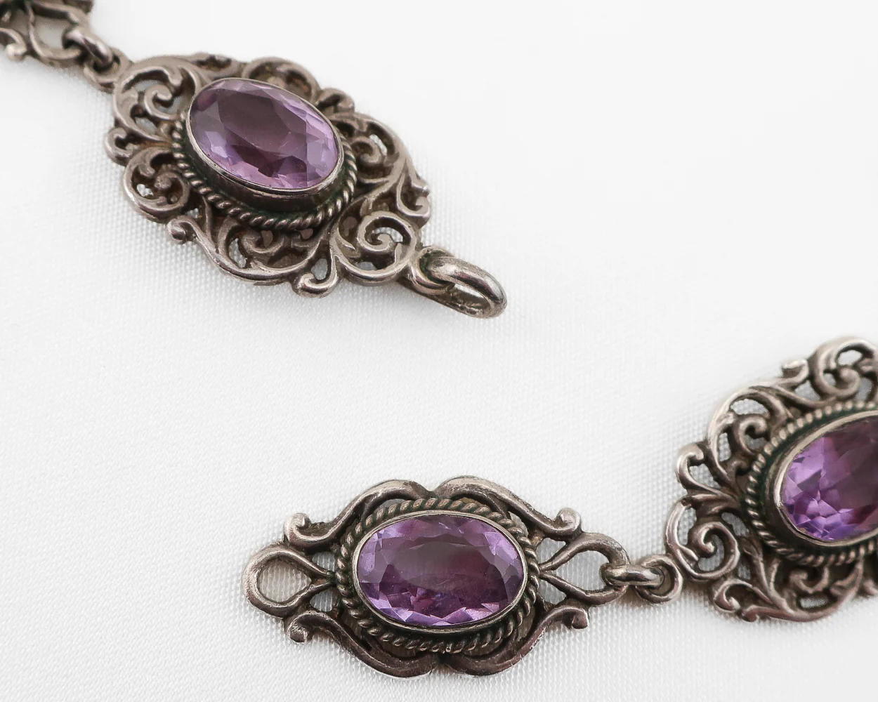 Victorian Silver Amethyst Necklace - Image 2