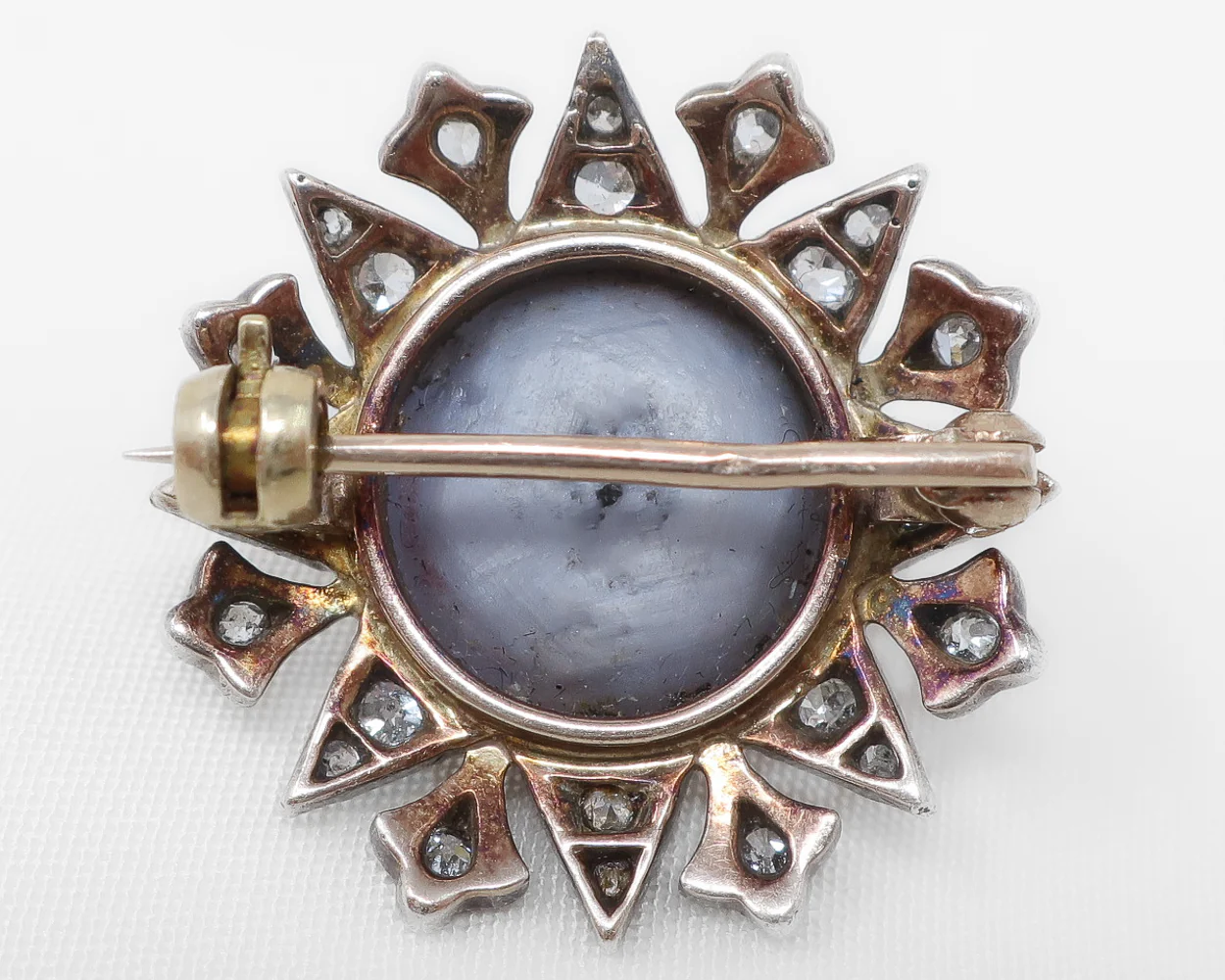 Victorian Star Sapphire & Diamond Brooch - Image 3