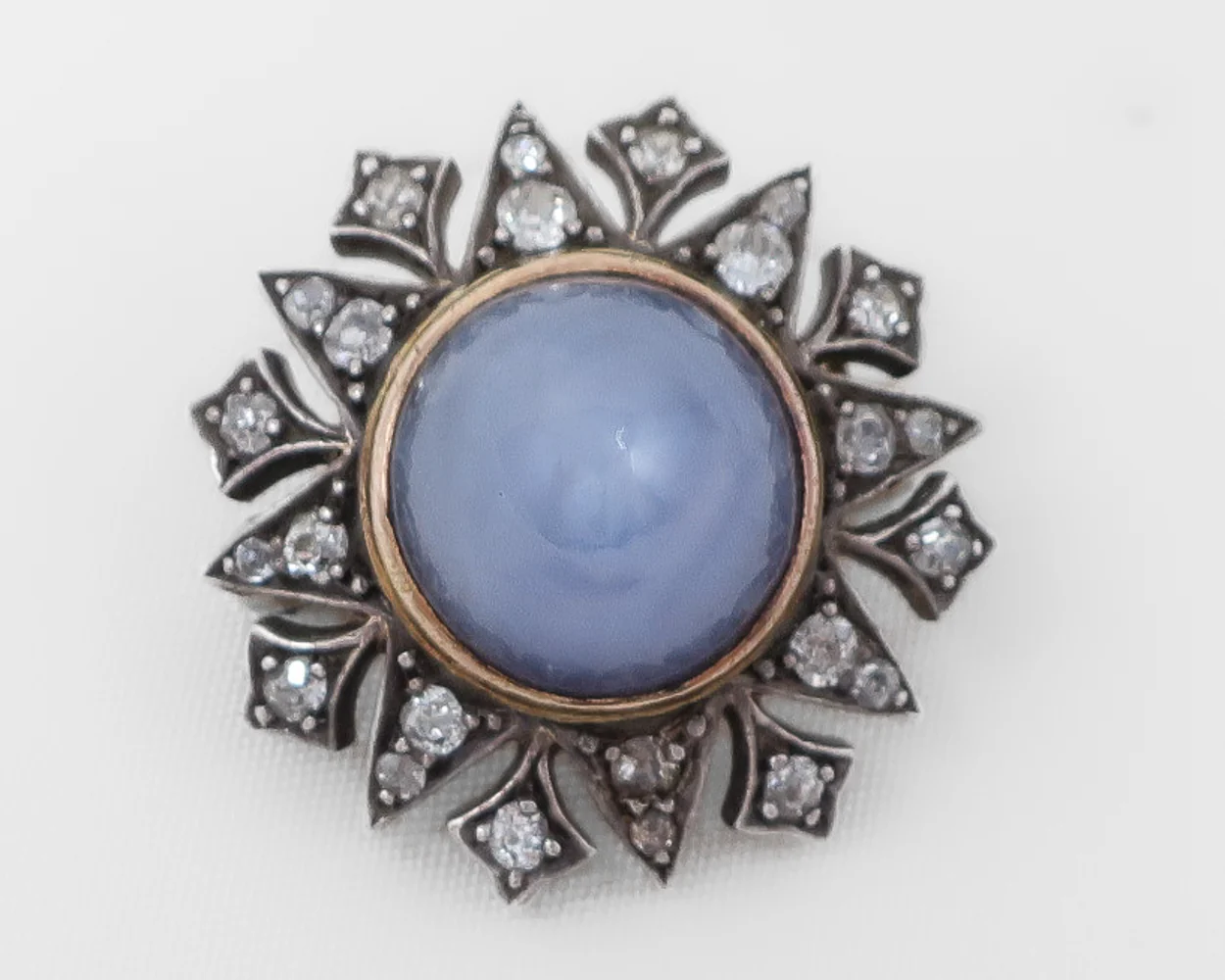 Victorian Star Sapphire & Diamond Brooch - Image 4